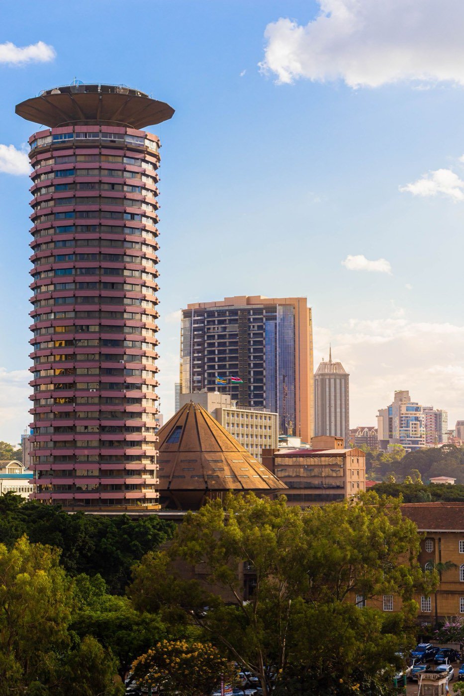 Nairobi city towers on a bright afternoon